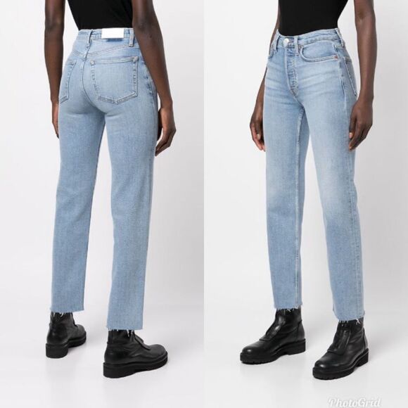 Revolve RE/DONE Stove Pipe high-rise straight jeans - Picture 2 of 9